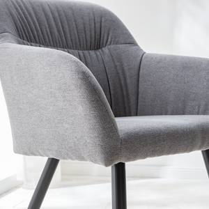 Chaise à accoudoirs Senon Tissu / Acier - Gris chiné / Noir