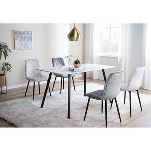 Eettafel Myans witte marmeren look/zwart