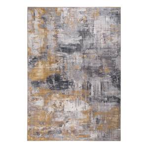 Laagpolig vloerkleed Prima I polyester - Grijs/geel - 200 x 290 cm