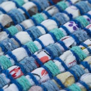 Tapis en laine Frida Coton - Bleu - 60 x 120 cm