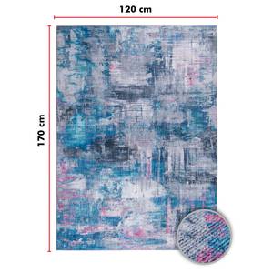 Kurzflorteppich Prima I Polyester - Grau / Blau - 120 x 170 cm