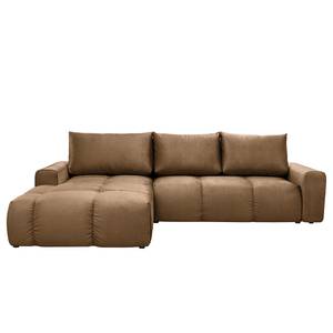 Ecksofa Saint Veep Samt - Samt Onoli: Beige - Longchair davorstehend links