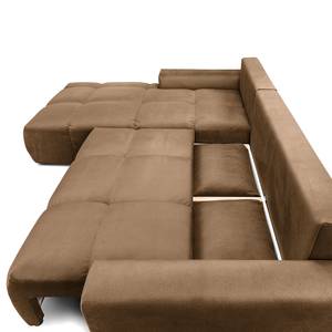 Ecksofa Saint Veep Samt - Samt Onoli: Beige - Longchair davorstehend links