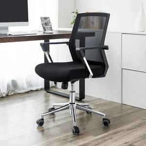Chaise de bureau Luxey Tissu - Noir