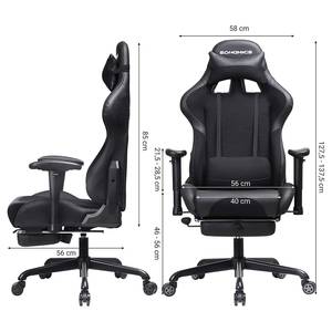 Gaming Chair Soupex Kunstleder / Stahl - Schwarz