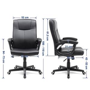 Chaise de bureau Cezy Imitation cuir / Nylon - Noir