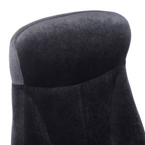 Chaise de bureau Cisse Velours / Acier inoxydable - Noir