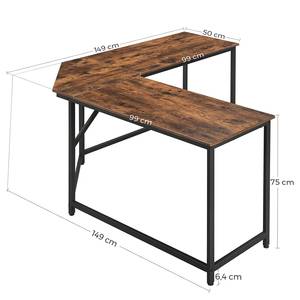 Bureau d’angle Buxy I Imitation chêne rustique - Largeur : 149 cm