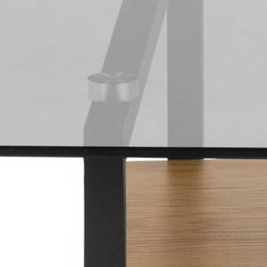 Couchtisch Planfoy Glas / Metall - Wildeiche Dekor / Schwarz