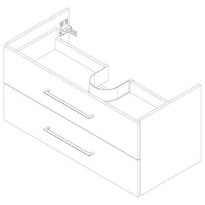 Meuble avec vasque Perfekt Imitation chêne noueux - Largeur : 103 cm