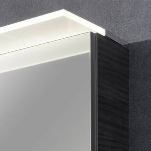 Spiegelkast Perfekt inclusief verlichting - Donkere eikenhouten look - Breedte: 100 cm