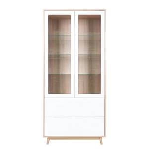 Vitrinenschrank Banjul Weiß / Beige