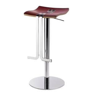 Tabouret de bar myWAVE lI Cuir - Chrome - Rouge