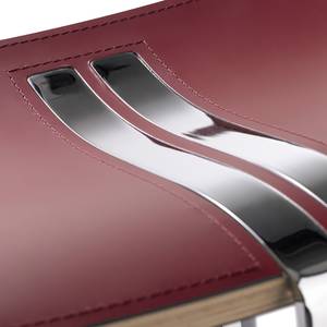 Barhocker myWAVE II Leder / Chrom - Rot