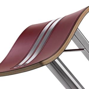 Tabouret de bar myWAVE lI Cuir - Chrome - Rouge