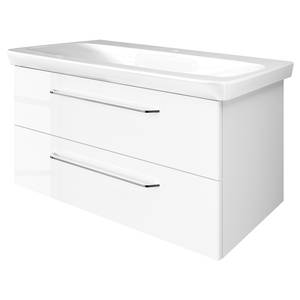 Meuble avec vasque Milano II Blanc brillant / Blanc - Largeur : 108 cm