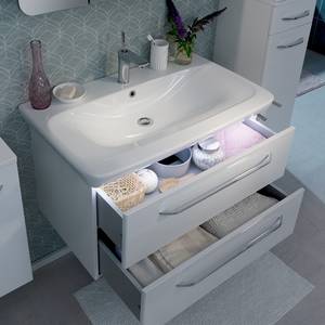 Meuble avec vasque Milano II Blanc brillant / Blanc - Largeur : 89 cm