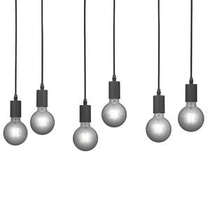 Hanglamp Discus aluminium - 6 lichtbronnen - Zwart