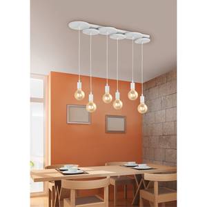 Hanglamp Discus aluminium - 6 lichtbronnen - Wit