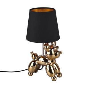 Lampe Bello Tissu / Céramique - 1 ampoule - Noir / Cuivre