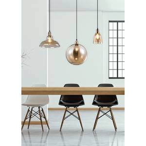 Suspension Aldo Verre transparent / Aluminium - 1 ampoule - Laiton