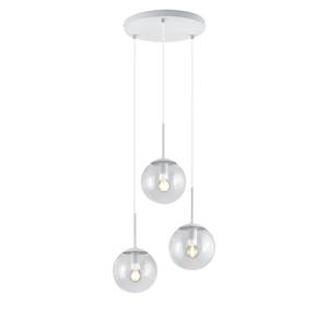 Hanglamp Balini I glas/aluminium - 3 lichtbronnen - Wit