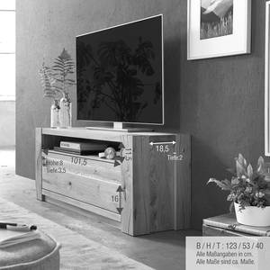 Mobile TV Flatwoods II Massello di quercia - Incl. illuminazione