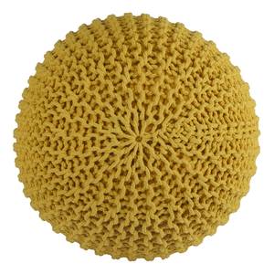 Pouf tricot Edson Tissu mélangé - Jaune