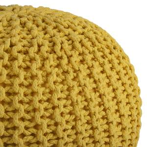 Pouf tricot Edson Tissu mélangé - Jaune