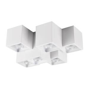 Plafonnier Fernando Matière plastique / Aluminium - Blanc - Nb d'ampoules : 6