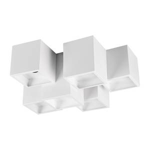 Plafonnier Fernando Matière plastique / Aluminium - Blanc - Nb d'ampoules : 6