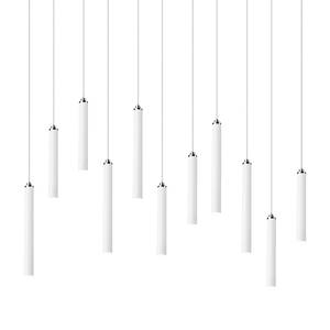 LED-hanglamp Tubular I aluminium - 11 lichtbronnen