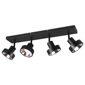 Plafondlamp Leon aluminium - Zwart - Aantal lichtbronnen: 4