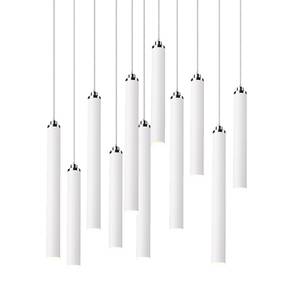 LED-hanglamp Tubular II aluminium - 11 lichtbronnen
