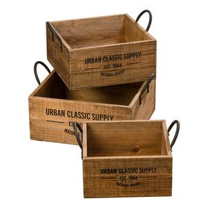 Opbergboxen Supply I (3-delig) sarrenhout/bruin
