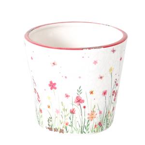 Pots de fleur Flowery (3 éléments) Faïence - Blanc