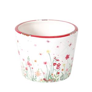Pots de fleur Flowery (3 éléments) Faïence - Blanc