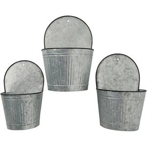 Pots de fleur Cottage II (3 éléments) Zinc - Gris