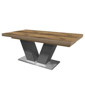 Table Jully (Extensible) - Imitation chêne parqueté - Largeur : 160 cm - Anthracite