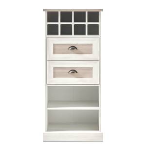 Kast Combree II witte pijnboomhouten look/antieke eikenhouten look