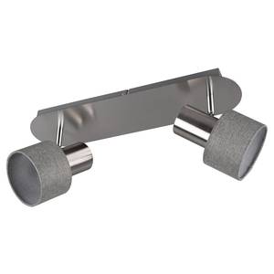 Deckenleuchte Wailer Webstoff / Aluminium - Silber - Flammenanzahl: 2