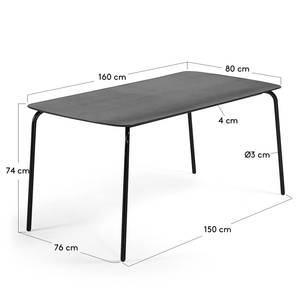 Table Piuma Pierre artificielle / Acier - Noir / Béton noir