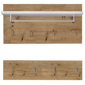 Wandgarderobe Liffre Artisan eikenhouten look/hoogglans wit