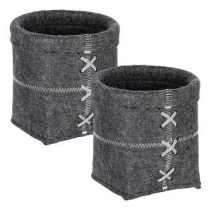 Corbeilles Mara (lot de 2) Polyester - Anthracite - Diamètre : 15 cm - Lot de 2