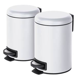 Poubelles à cosmétiques Leman 3L (2 él.) Acier / Polypropylène - Blanc