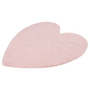 Tapis enfant My Luna Coeur Micropolyester souple - Rose poudré