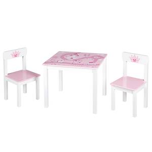 Kindersitzgruppe Krone (3-teilig) Pink - Holzwerkstoff - 50 x 59 x 60 cm
