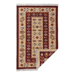 Wendeteppich Tulum 9920 Baumwolle / Polyester - Beige / Rot - 70 x 140 cm