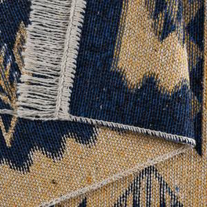 Tapis réversible Tulum 9920 Coton / Polyester - Beige / Bleu foncé - 70 x 140 cm