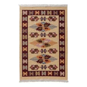 Tapis réversible Tulum 9910 Coton / Polyester - Beige / Rouge - 160 x 230 cm